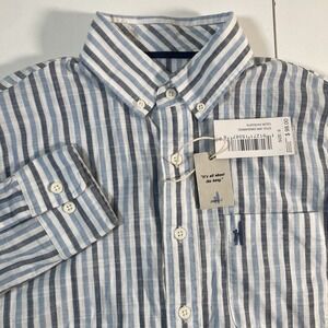 NEW Johnnie-O Hangin Out Burress Shirt Small Button Down Blue Striped Light NWT